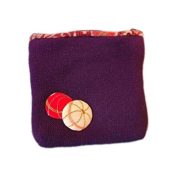 Handmade Handbags - Coin Purse Wallet With Zipper Handmade High Quality Souvenir Purple Bag Homemade